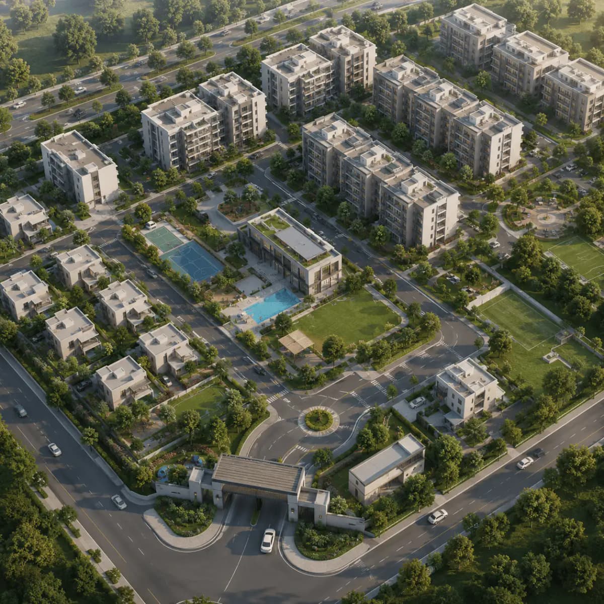 Residential buildings and shared community spaces